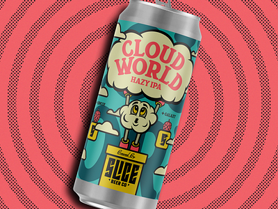 cloud World branding character cloud fluffy hazy hops illustration mario packaging typography video game vintage