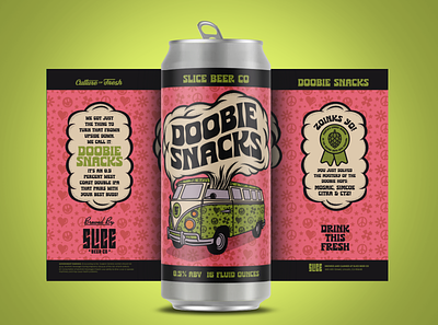 Doobie Snacks 420 badge beer beer label branding craft beer hippie illustration peace scoobie doo type typography vw van