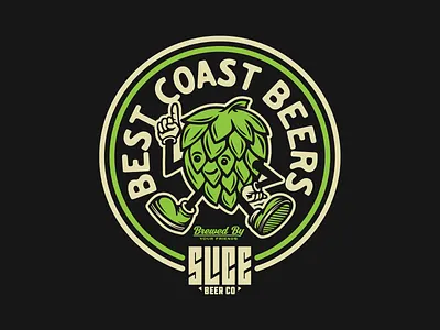 BEST COAST BEERS apparel badge beer best coast branding brewery character craft beer hoppy hops identity illustration ipa logo type typography