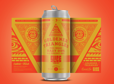 Goldener Triangles badge beer branding brethren craft beer illumanati illustration logo packaging type typography