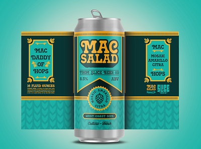 MAC Salad badge beer branding craft beer design hops identity logo packaging type typography