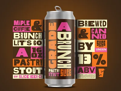 Grade A Brunch badge beer branding brethren brunch coffee craft beer identity logo maple packaging stout type typography