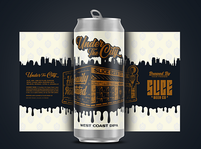 Under The City Label badge beer branding building craft beer identity illustration logo packaging type typography
