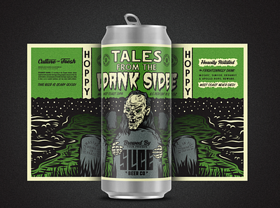 Tales From The Dank Side badge beer beer label branding craft beer crypt dead halloween horror identity illustration packaging scary spooky typography