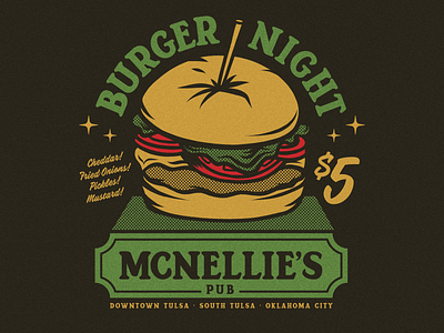 McNellie's Pub apparel badge beer branding burgers deals design food illustration logo okc pub tulsa typography vintage