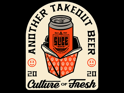 Another takeout beer 2020 apparel badge beer branding craft beer design food identity illustration logo noodles take out takeout typography