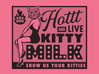 Kitty Milk label highlight apparel badge branding brethren cat classifieds craft beer halftone identity illustration logo meow packaging retro typography vintage