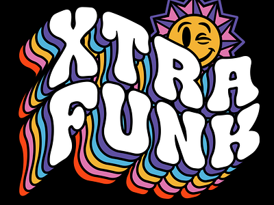 XTRA FUNK apparel branding font font family funky hippy illustration lettering packaging trippy type typography