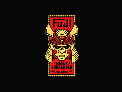 Fuji Badge apparel athletic badge branding illustration jiu jitsu samurai sports typography