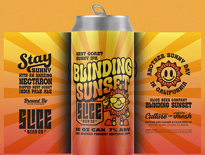 Blinding Sunset badge beer branding brethren craft beer identity illustration lettering packaging typography