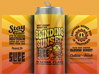 Blinding Sunset badge beer branding brethren craft beer identity illustration lettering packaging typography