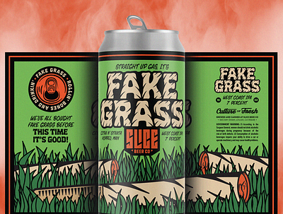 Fake Grass badge beer branding brethren craft beer drinking grass illustration lettering packaging smoking snorting typography weed