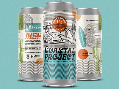 Coastal Project badge beer branding craft beer design illustration packaging typography