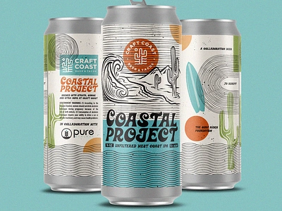 Coastal Project badge beer branding craft beer design illustration packaging typography