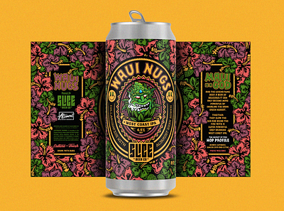 Waui Nugs badge beer branding brewery california craft beer floral identity illustration nugs packaging pattern typography waui weed west coast