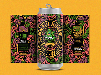 Waui Nugs badge beer branding brewery california craft beer floral identity illustration nugs packaging pattern typography waui weed west coast