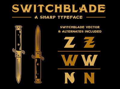 Switchblade font graphic design type