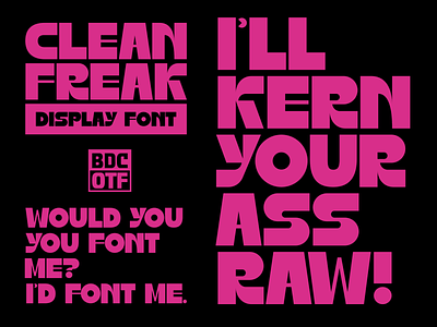 Clean Freak Font font identity illustration type typography vector