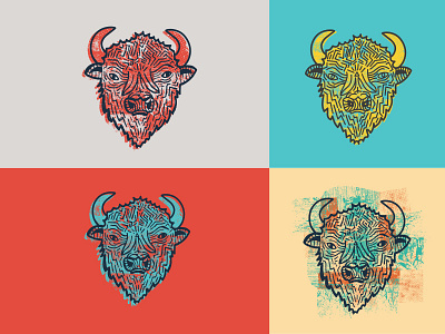 Bison animal bison illustration print vector