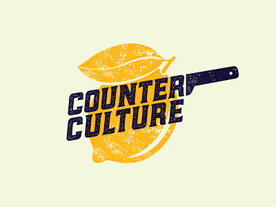 Counter Culture Logo branding color cooking class identity knife lemon logo mark typography