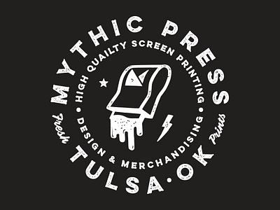 Mythic Swag apparel badge illustration screen printing screenprinting typography