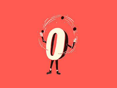 Juggalo illustration juggalo juggling letter lettering o pun typography