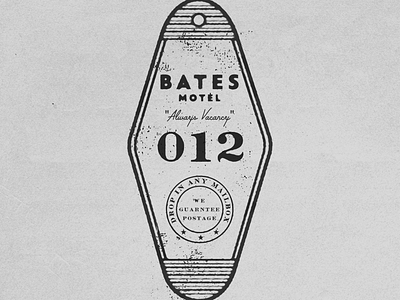 BATES MOTEL KEY TAG badge bates motel motel motel key typography vintage