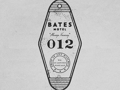 BATES MOTEL KEY TAG badge bates motel motel motel key typography vintage