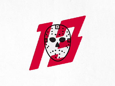 13 13 badge friday horror illustration logo mark slasher typography