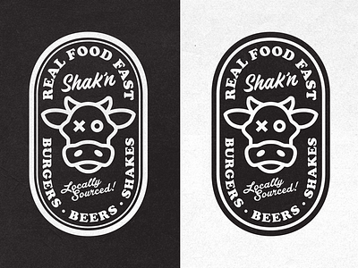 Badges badge branding burger cow fast casual identity logo restaurant