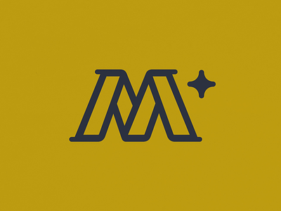 M Mark identity letter line logo m mark typography