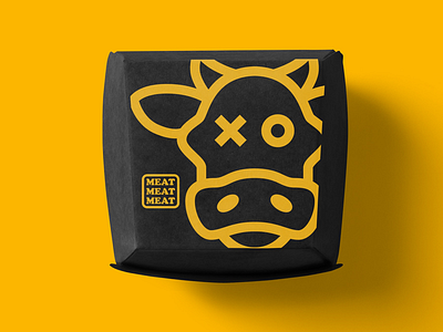 Burger Box Mock branding burger cow fast food food icon identity mark mock up