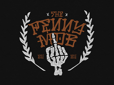 Penny Mob apparel band merch illustration merch design middle finger punk rock skull typography