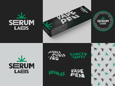 Serum Board Revised branding identity logo marijuana packaging