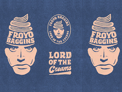 Lord Of Tha Creams branding forzen yogurt frodo froyo hand lettering illustration lord of the rings typography