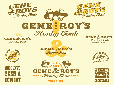 Gene n' Roy's bar branding honky tonk identity illustration lock ups logos typography