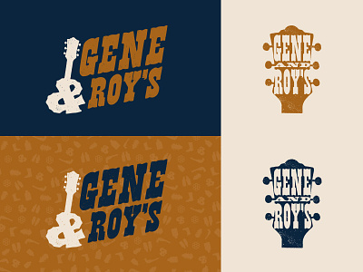 Gene n Roy's 2 bar branding honky tonk identity illustration lock ups logos typography