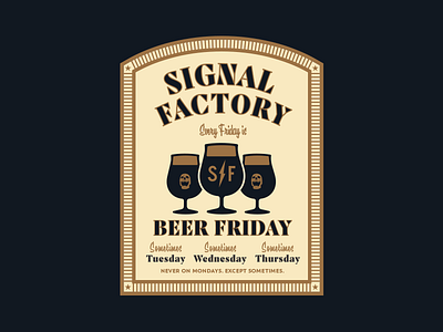 Beer Friday badge beer brand drinking internal logo mark type