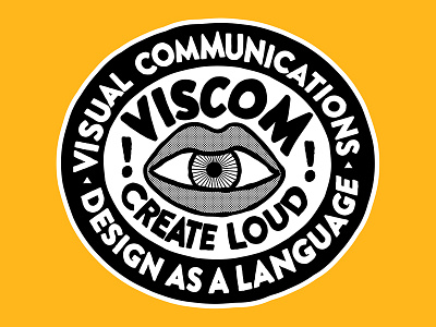 VISCOM BADGE art badge communication create illustration merch typography visual