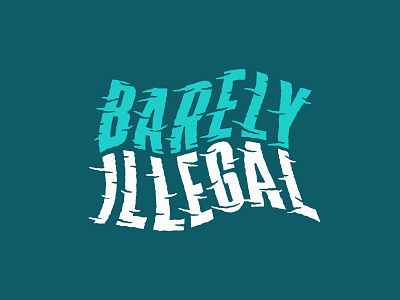 Barely Illegal Type apparel branding lock up surf type typography waves
