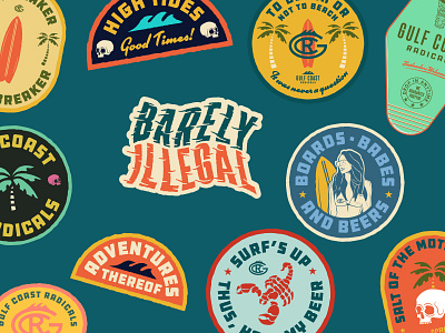 Badges badge branding illustration logos outdoors stickers typography