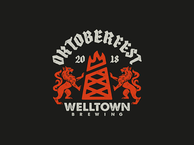 Welltown Oktoberfest Badge badge beer brand brewery german identity illustration logo oktoberfest texture typogaphy