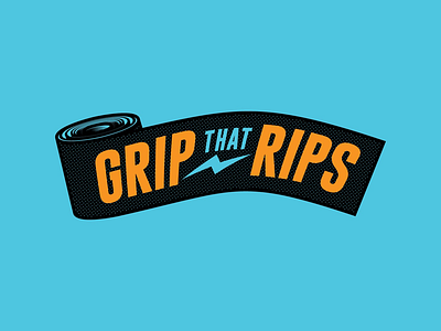 The Grip that Rips apparel badge branding design grip griptape merch design skateboarding slate typography