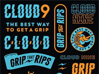 Cloud 9 branding apparel badge branding illustration lock up logo mark skate skateboarding sports typography