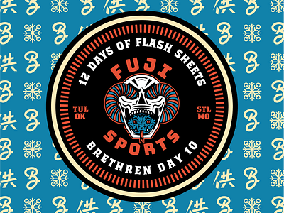 Day 10 of 12 days of flash sheets apparel badge branding fuji illustration jiu jitsu logo martial arts skull snake sports typography