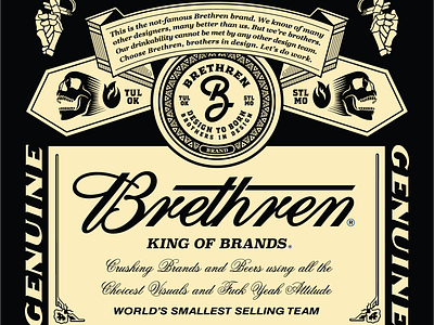 King of Brands badge beer branding brethren buds illustration king label logo package parody typography