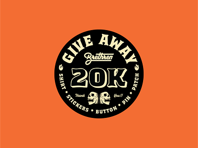 20k giveaway 20k badge brand branding brethren illustration insta logo typography