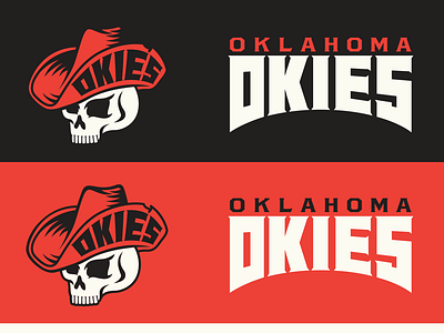 OKIES FC BRANDING athletics badge branding cowboy football illustration logo oklahoma rugby skull sports typography