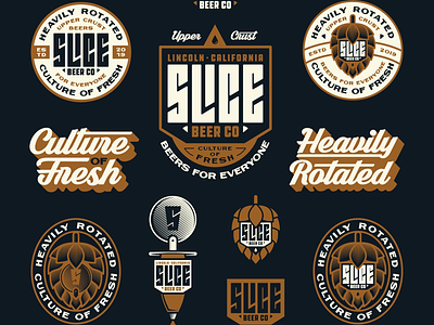 Slice Beer Co Flash Sheet badge beer brand kit branding california custom type flash sheet hop illustration logo typography