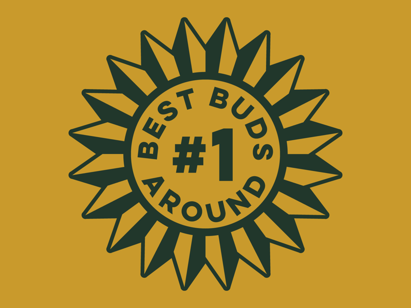 Buds Badge oklahoma marijuana pot brand weed logo typography mark branding badge seal cannabis
